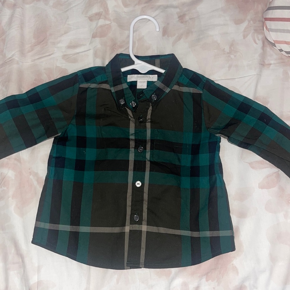 Long sleeve 12month Burberry button down shirt perfect condition worn once
